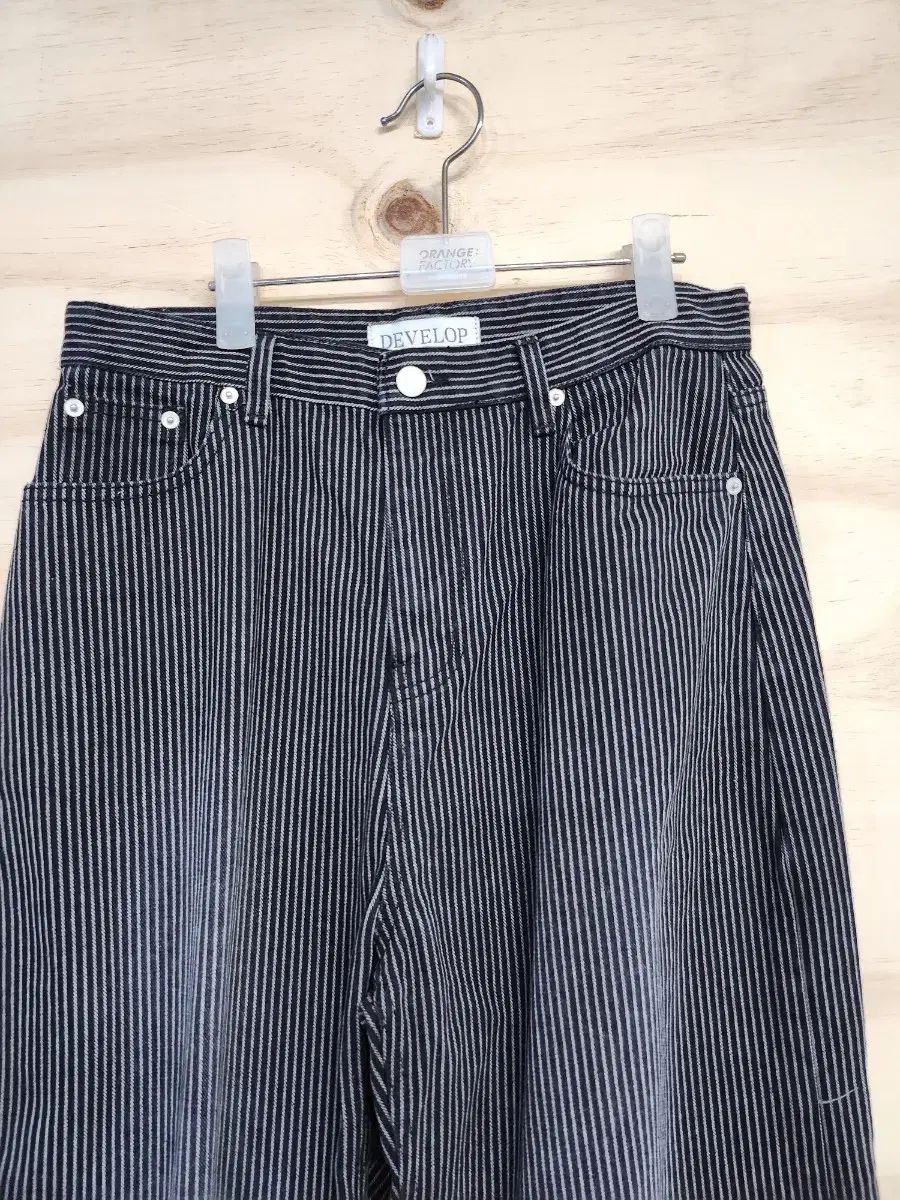 193) ディベルロップ DEVELOP ストライプ ワイド デニム パンツ