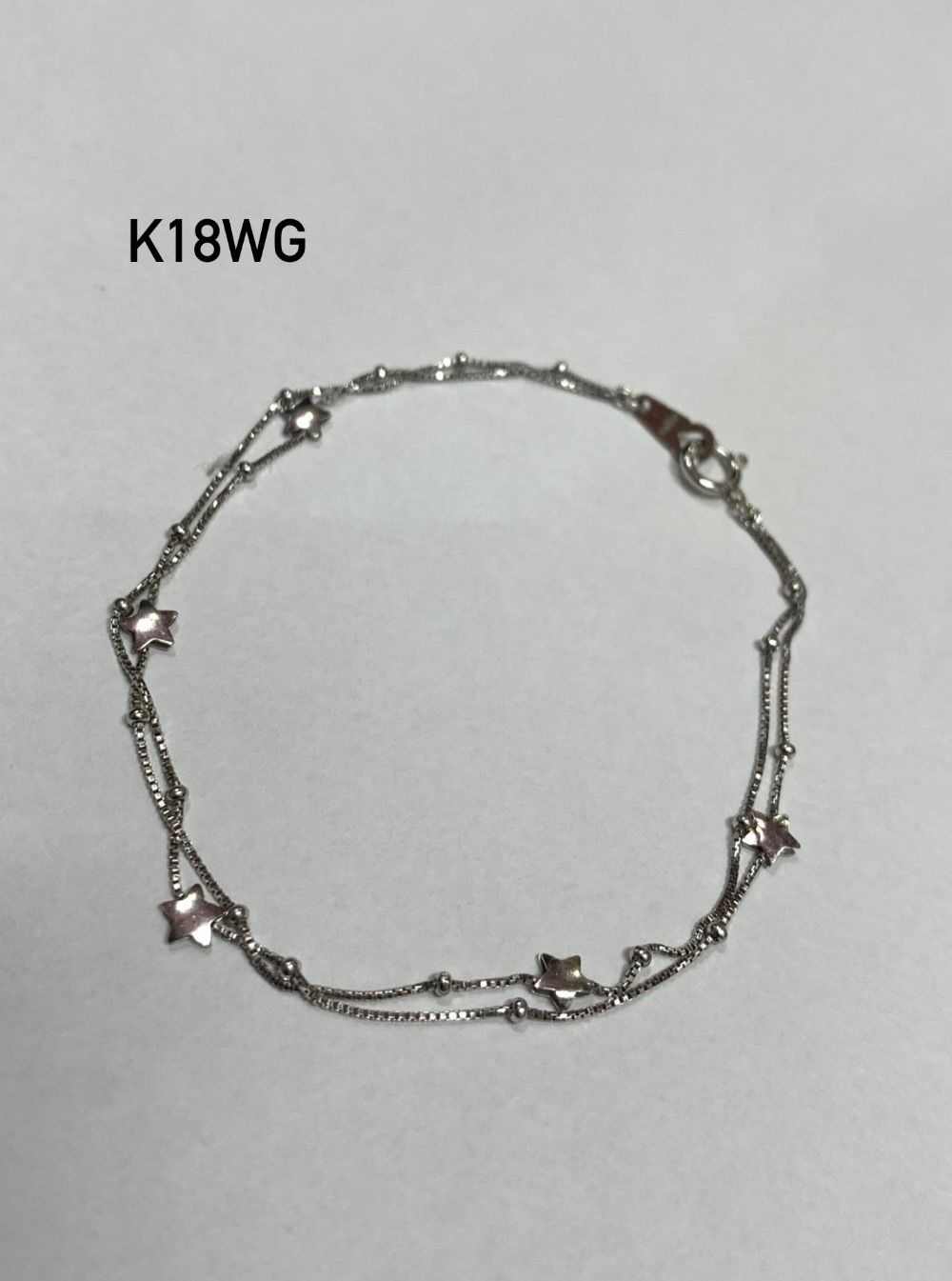 キラキラ綺麗！k18WG ２連 デザイン ブレスレット 3.80g M1026 | tspea.org