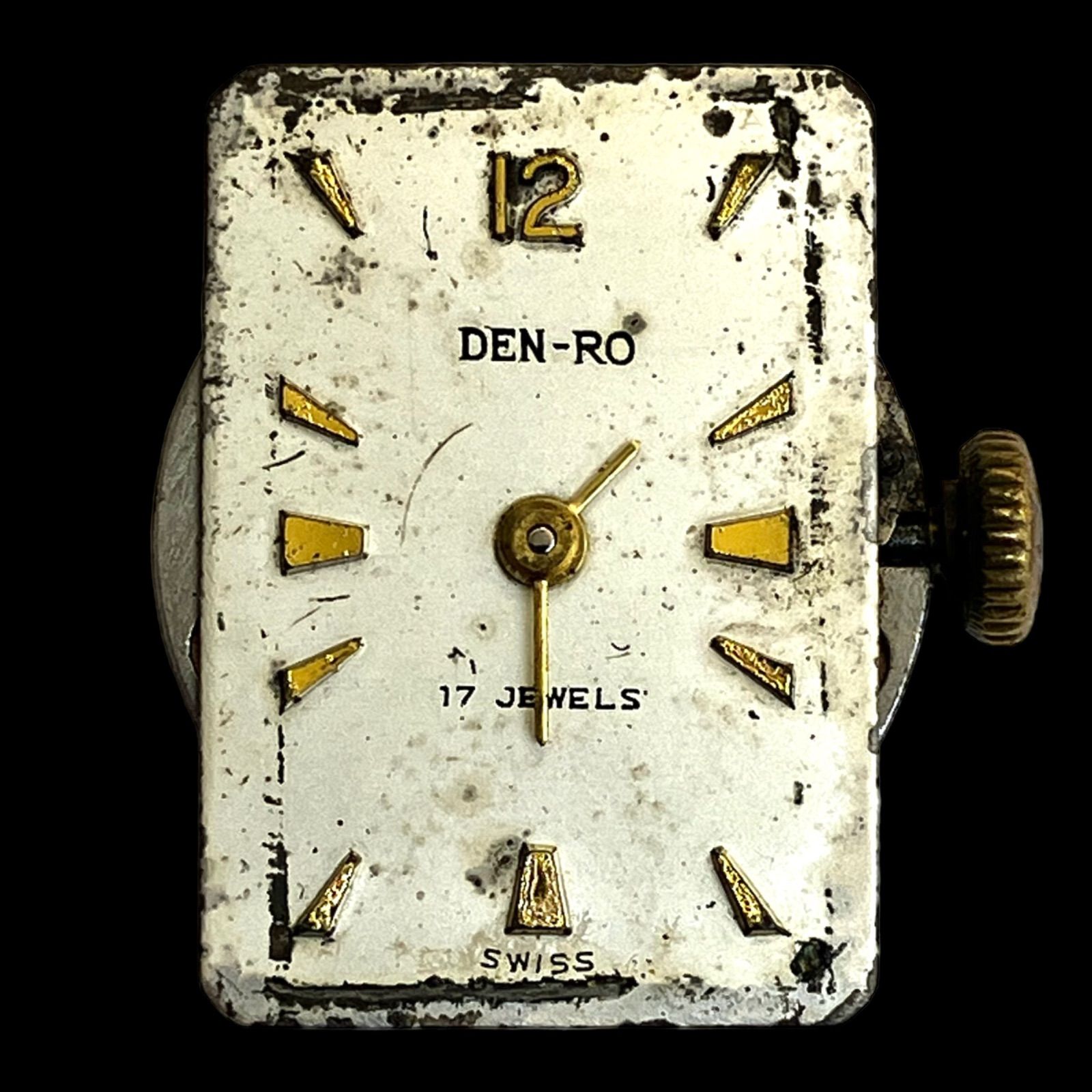 ジャンク品⭐️DEN-RO デンロ】 レディース腕時計 スクエア型 17石