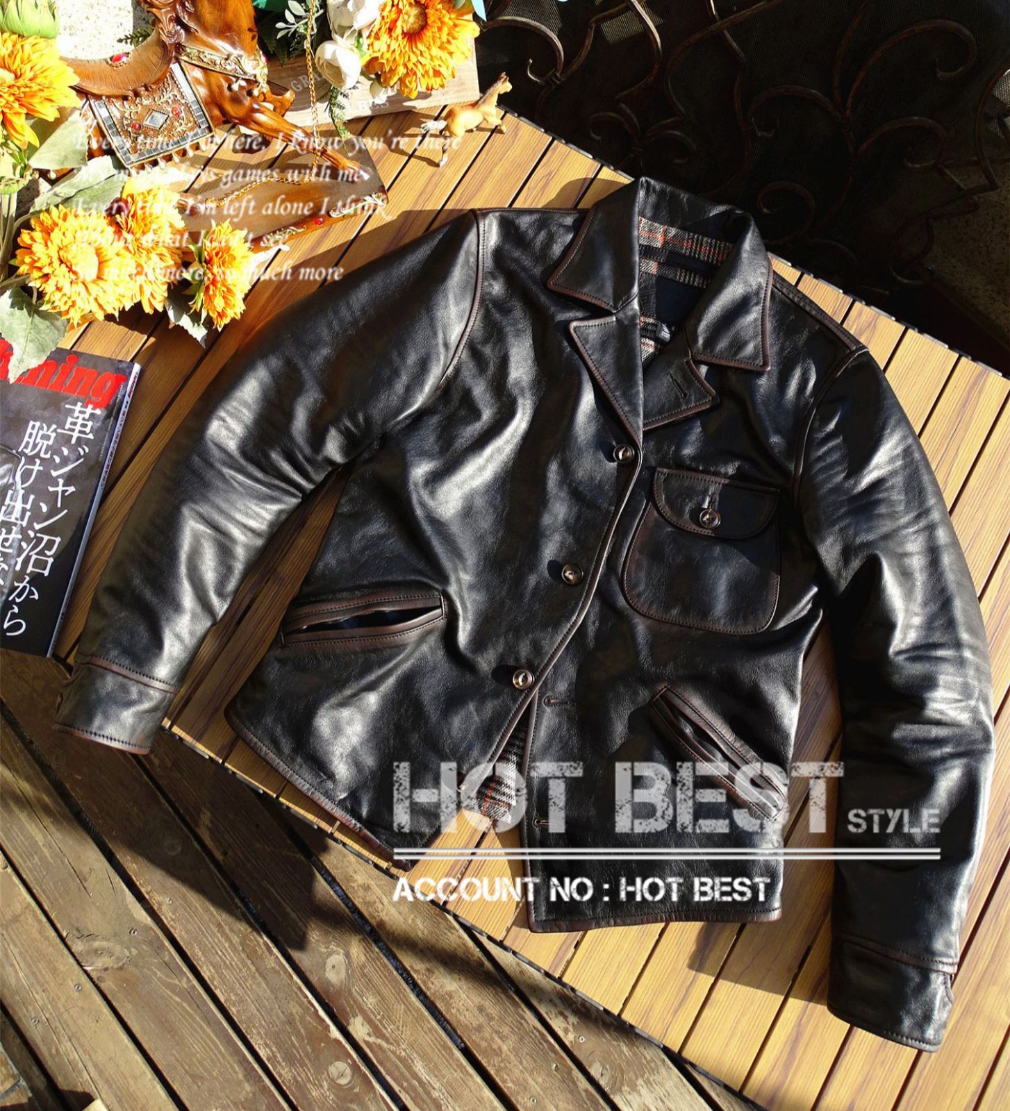 茶芯渋さ最高 人気618 ヴィンテージ Schott ボア襟レザージャケット 茶