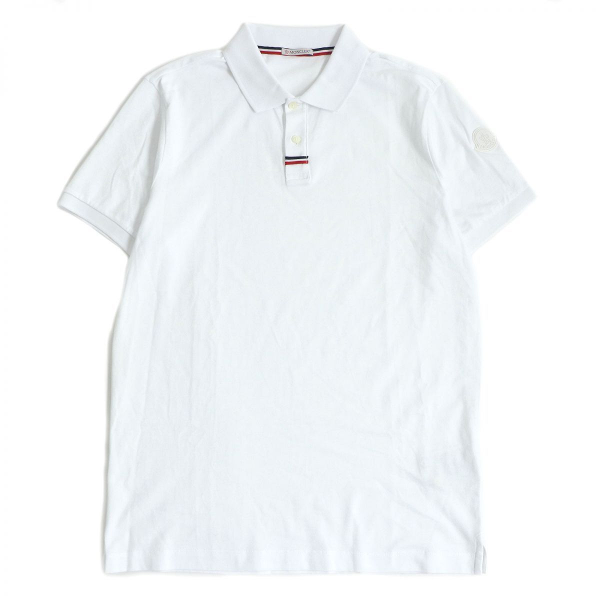 美品□22SS MONCLER/モンクレール SS POLO ラバーロゴワッペン/シェル