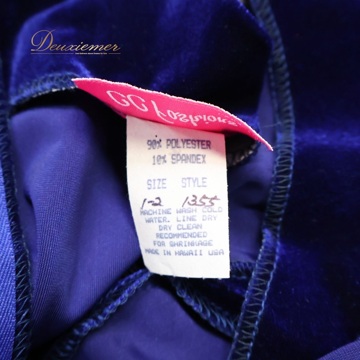 美品 ハワイ製 フラダンス衣装】ブルー系 CC Fashions ワンピース