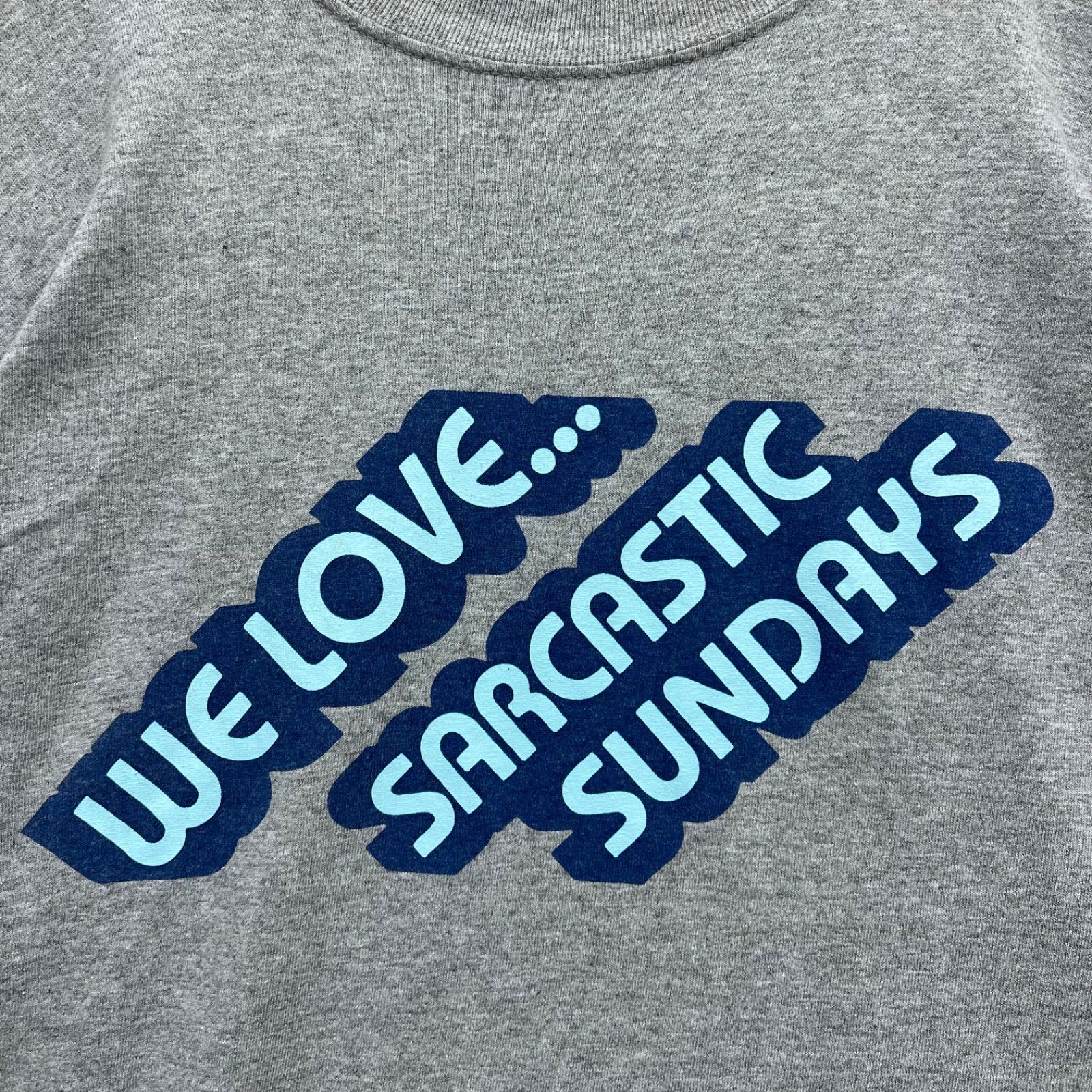 SARCASTIC 00s LOVE tee t shirts grey USA L サキャスティック