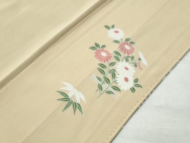 平和屋着物●創業460年・千總 　訪問着　地紙花文　暈し染め　金彩　正絹　逸品　AABH4907fy 平和屋着物○創業460年・千總 訪問着 駒刺繍 吉祥花文 暈し染め 金彩