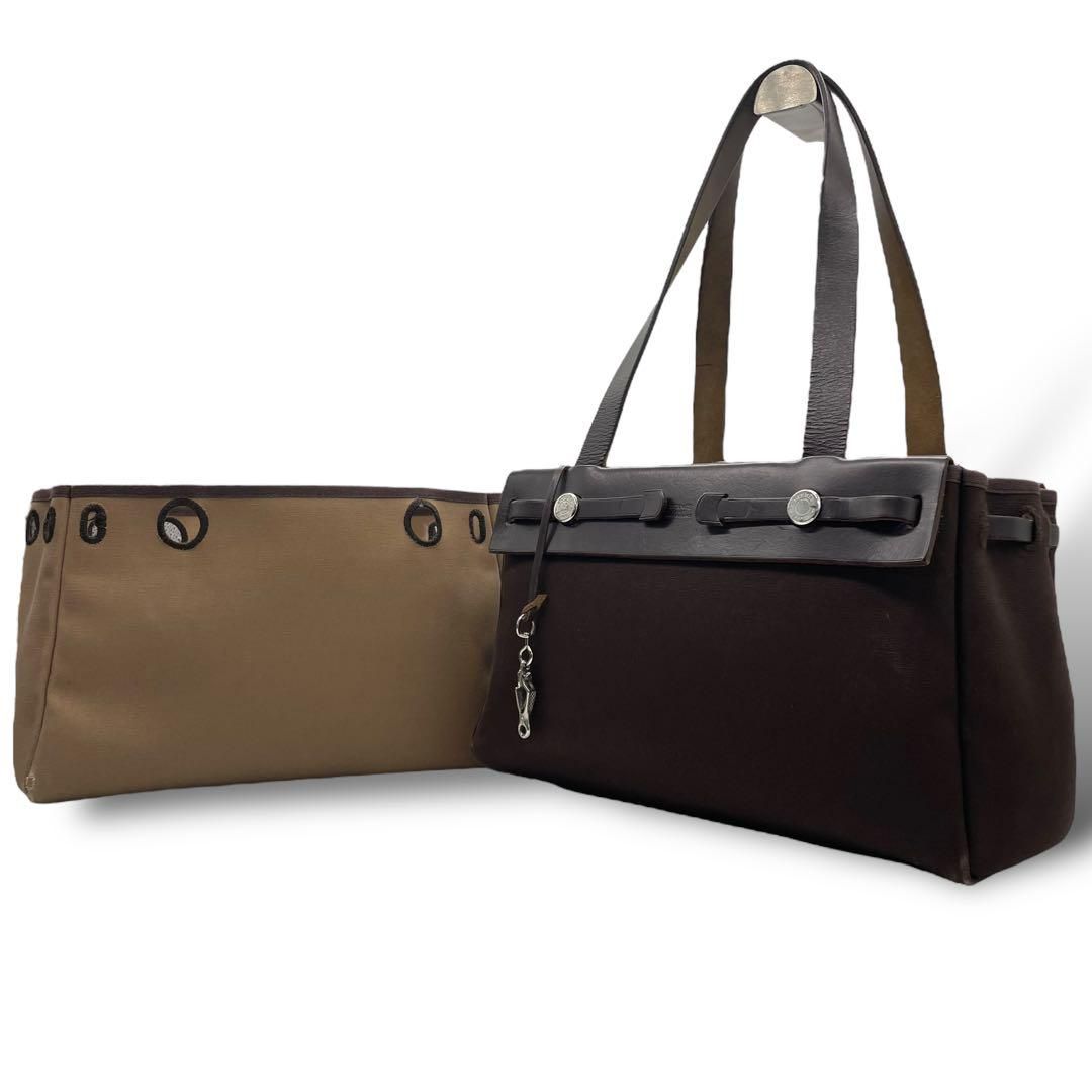 HERMES エルメス B2 替えバッグ付 キャンバス トート エールバッグ
