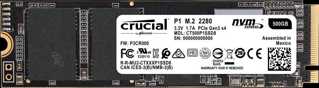 【数量限定】Crucial(クルーシャル) P1シリーズ 500GB 3D NAND NVMe PCIe M.2 SSD CT500P1SSD8