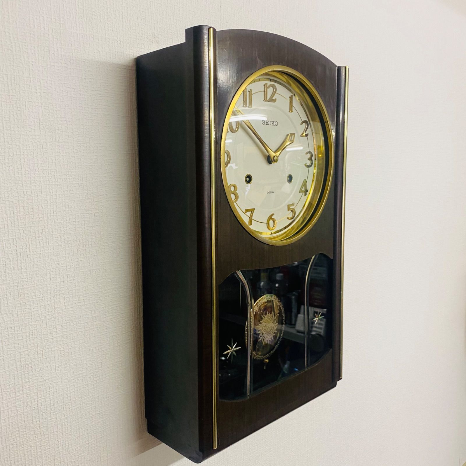 円高還元 Satoゼンマイ式振り子時計 昭和30年代 掛時計/柱時計 