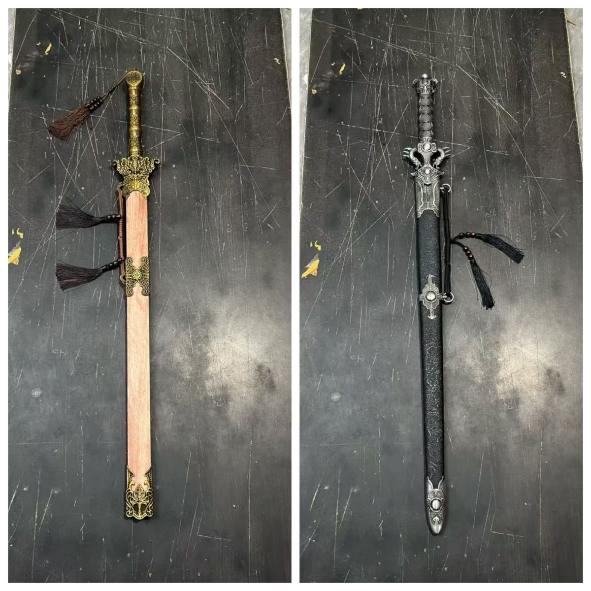 漢剣 流雲 全長 112cm｜高性能マンガン鋼刃 × 実木皮革鞘｜合金装具入り｜伝統武具レプリカ