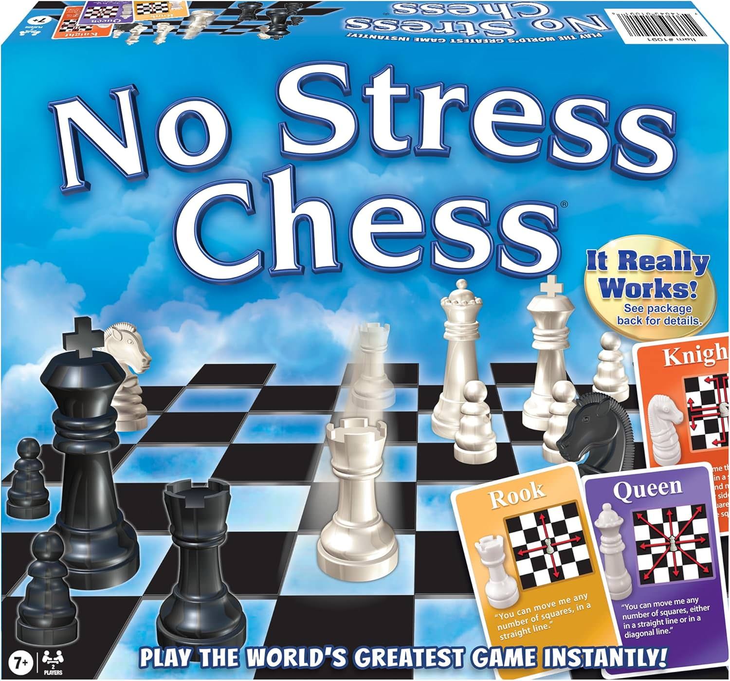 ボードゲーム No Stress Chess ノーストレスチェス イラスト付きカード 両面ゲームボード アクションカード使用 英語版 日本語説明書なし
