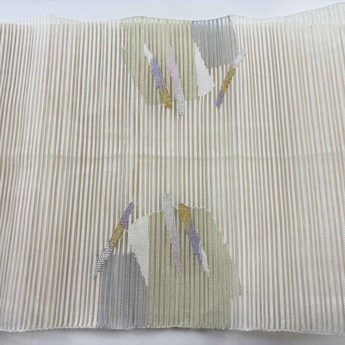 名古屋帯 美品 秀品 夏帯 八寸名古屋帯 松葉仕立て 絽 幾何学