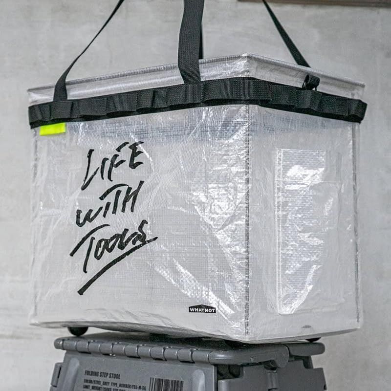 WHATNOT 収納コンテナ ワンタッチバケット クリア バケツ ツールボックス アウトドア フィッシング 釣り 薪ケース 収納袋 持ち運び OBHD-01-CL 1 LLC-HASEGAWATOSO_COM