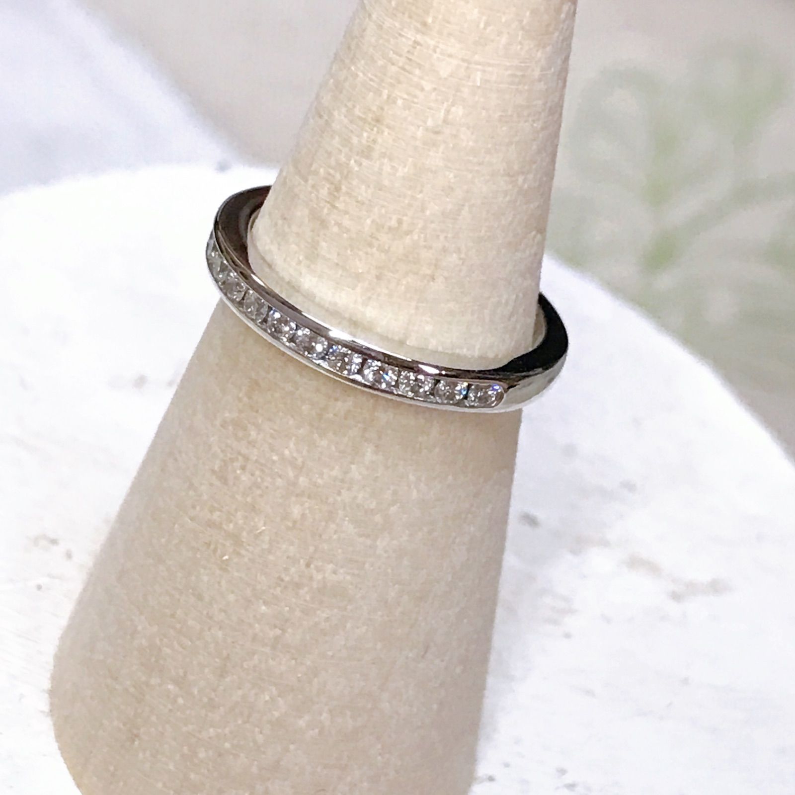 ティファニー8号 ハーフエタニティリング 90新 vg cond. ダイヤ