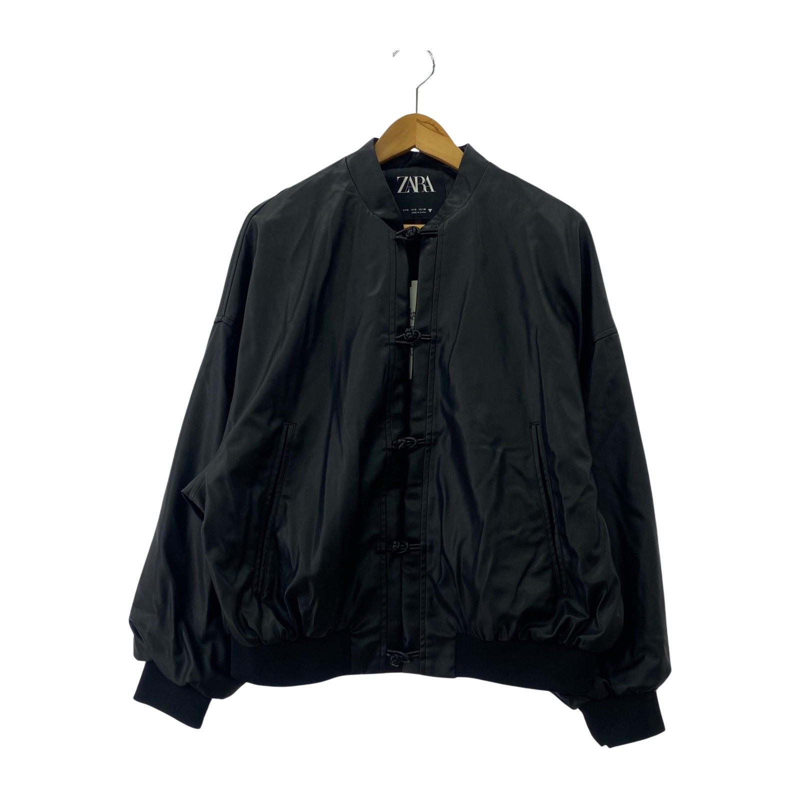ZARA チャイナ ジャケット 美品 ZARA ザラ タグ付き フェイクレザー チャイナジャケット