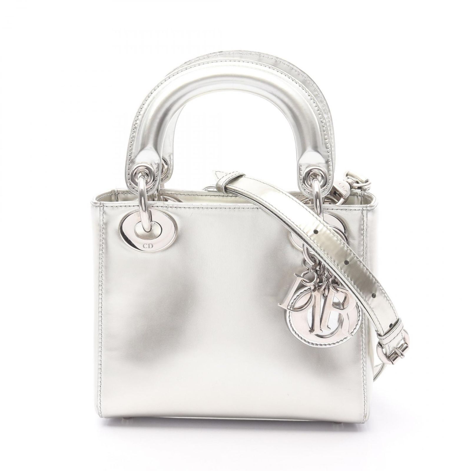 ディオール Dior ハンドバッグ レディディオール ミニ シルバー