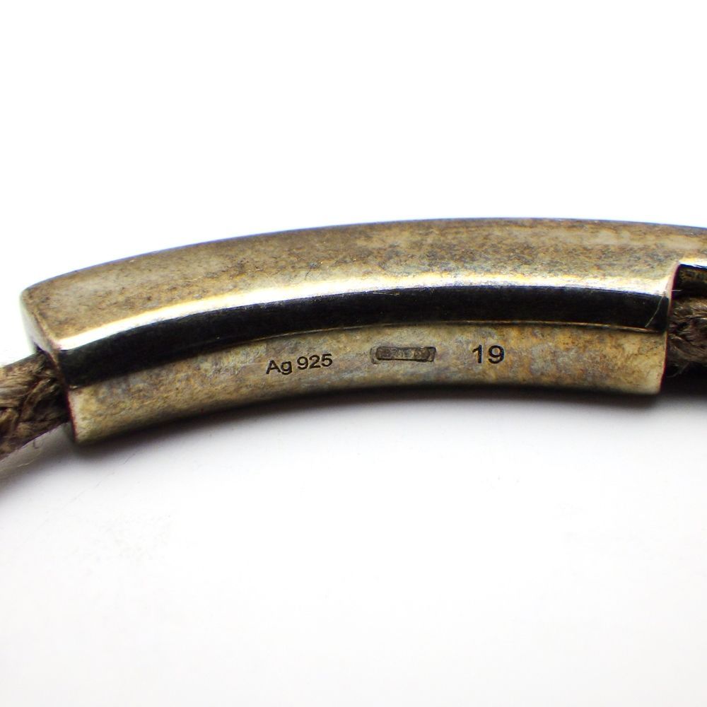 GUCCI グッチ ブレスレット 紐 925 SILVER シルバー サイズ19 筆記体ロゴ ヴィンテージ グッチ メンズ A25-1976 久安店 WWW_SHINETEETH_COM