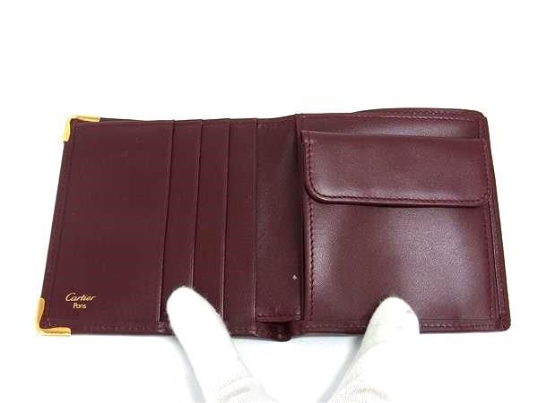Cartier マネークリップ 札入れ マストライン レザー ゴールド金具 美品 Cartier マネークリップ 札入れ マストライン レザー ゴールド