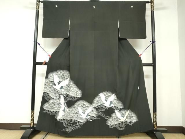 AAAT6700ck レディースファッション 平和屋着物□豪華黒留袖 駒