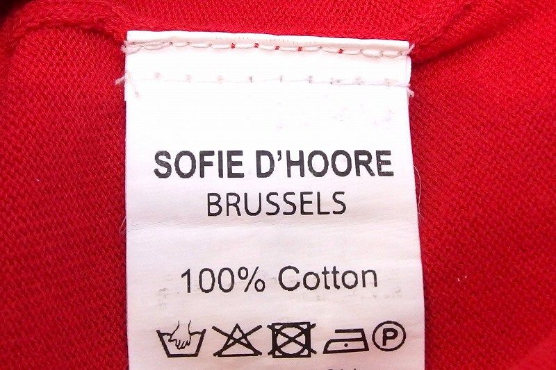 SOFIE D’HOORE ソフィードール  コットン 長袖カーディガン  ・36 レッド 217339】SOFIE D'HOORE ソフィードール コットン 長袖
