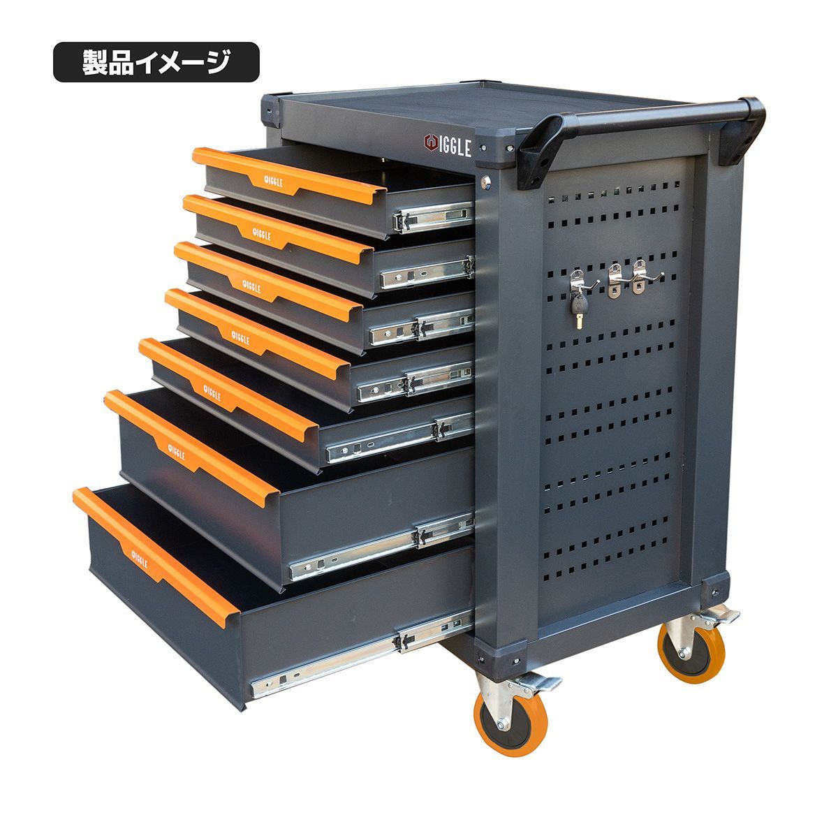 7段キャビネット ツールボックス 工具箱 工具 ガレージ 深浅型 たっぷり収納 ロック鍵付き ストッパーキャスター チャーター便 WWW_USTAUSTRALIA_COM_AU