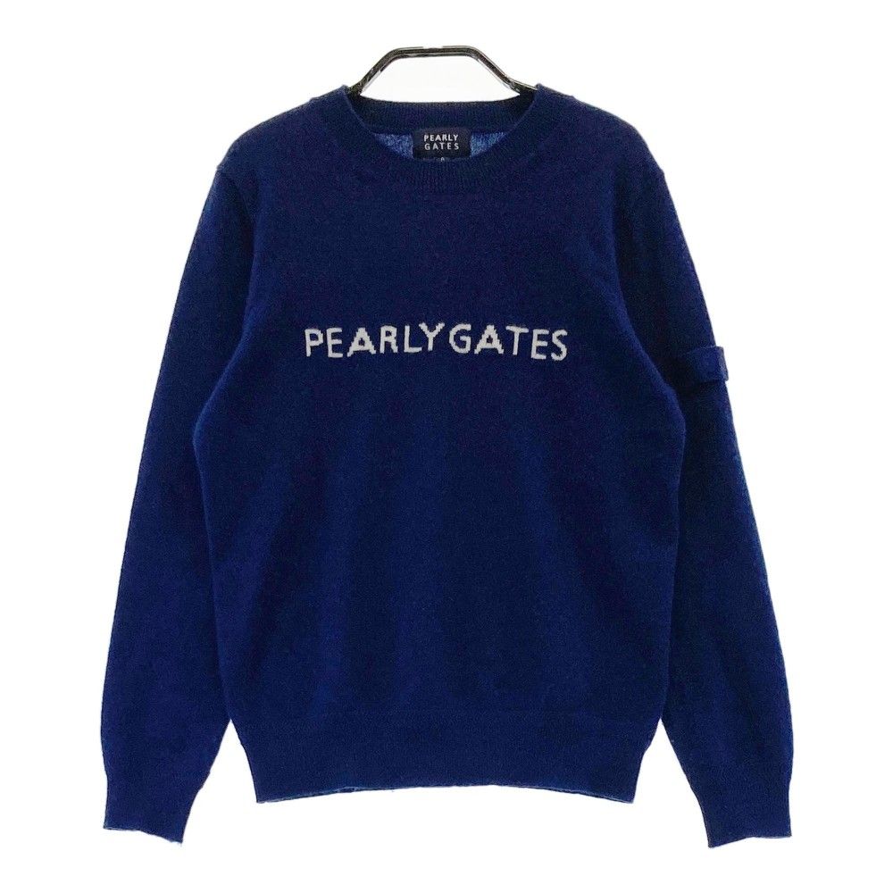 サイズ 0 PEARLY GATES パーリーゲイツ カシミヤ 長袖ニットセーター ネイビー系 240101444016 ゴルフウェア レディース ストスト
