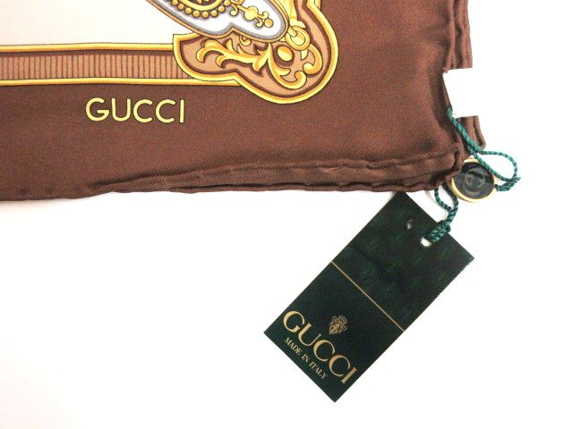 新品同　グッチ 大判スカーフ シルク100% ベージュ　ブラウン　鳥 GUCCI - GUCCI グッチ GG ビー ハチ 蜂 スカーフ 大判 シルク100