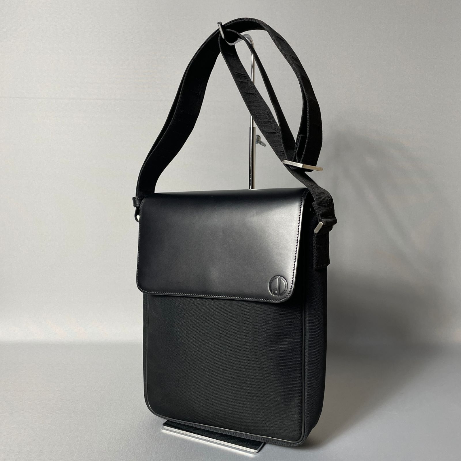 2502-7｜美品｜ダンヒル ショルダーバッグ キャンバス レザー ブラック 