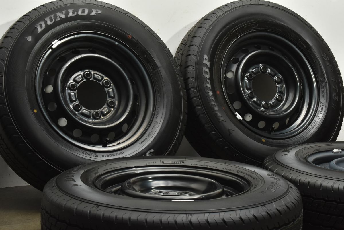 製 新車外し品 トヨタ 200 ハイエース 純正 15in 6.5J 35 PCD139.7 ダンロップ SP175N 195|80R15 LT レジアスエース バリ溝