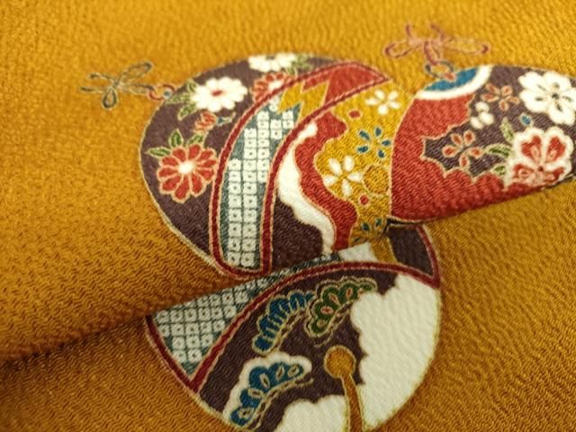 平和屋着物○九寸名古屋帯 鈴花文 鬼しぼ縮緬 金彩 正絹 逸品