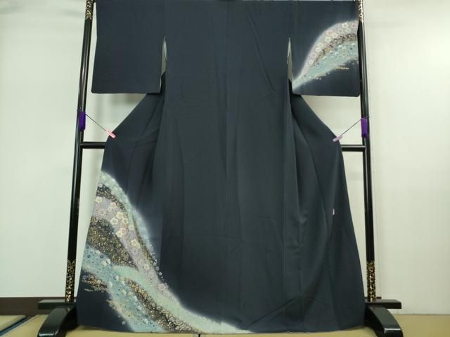 平和屋本店□極上 越後十日町の一流染匠 桐屋 翠山工房 訪問着・長襦袢  