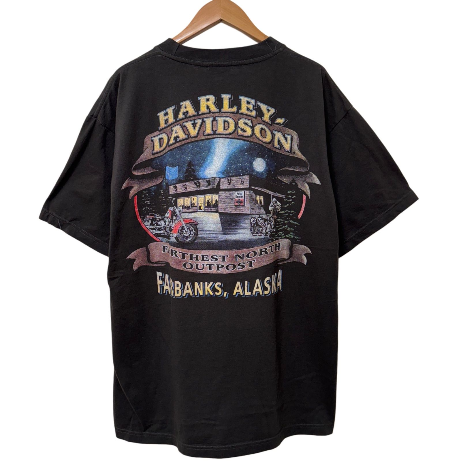 ハーレーダビッドソン Tシャツ XLサイズ ブラック 90s 00s 両面