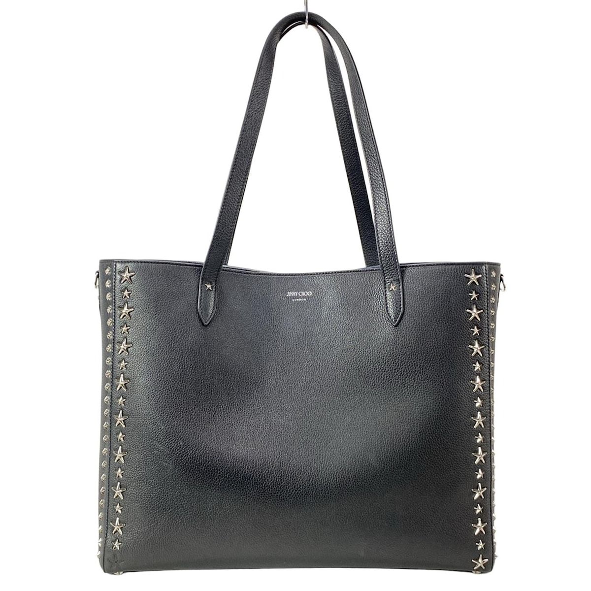 JIMMY CHOO(ジミーチュウ) トートバッグ DEELAN 黒 スター(星 JIMMY CHOO(ジミーチュウ) トートバッグ DEELAN 黒 スター(星