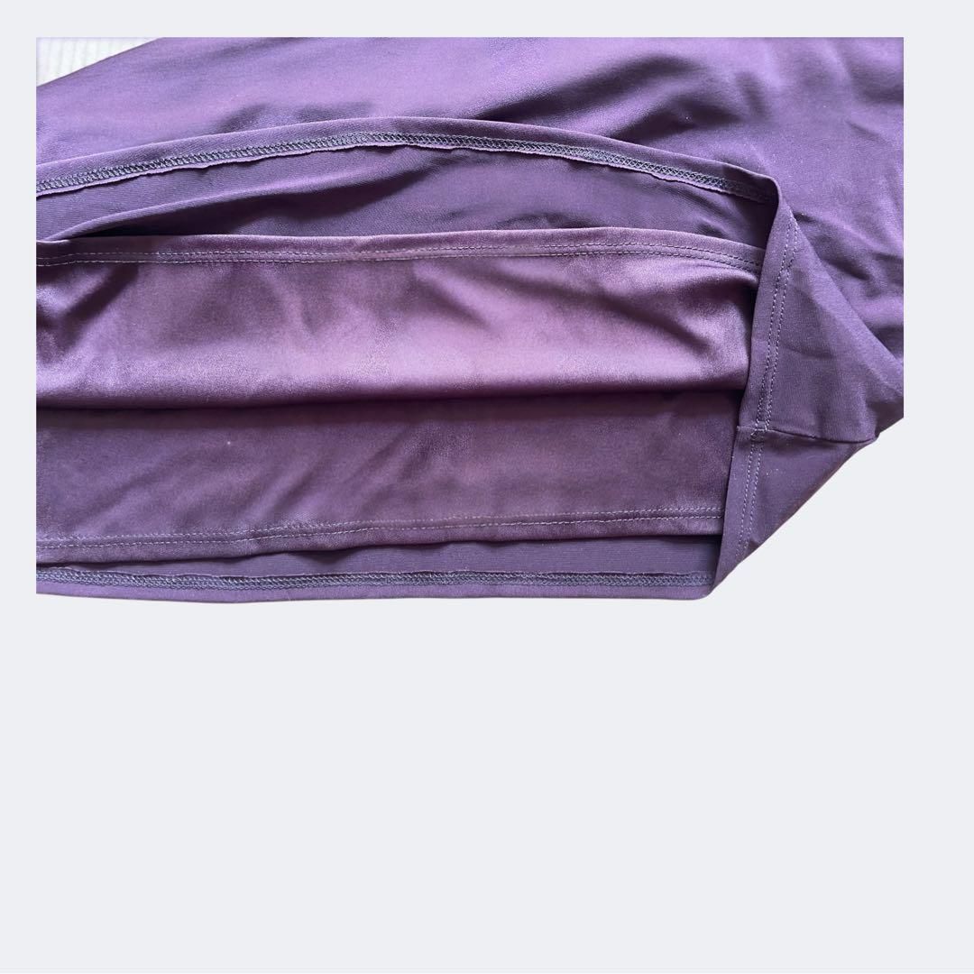 上品パープルドレープジャージーカシュクールドレス3L