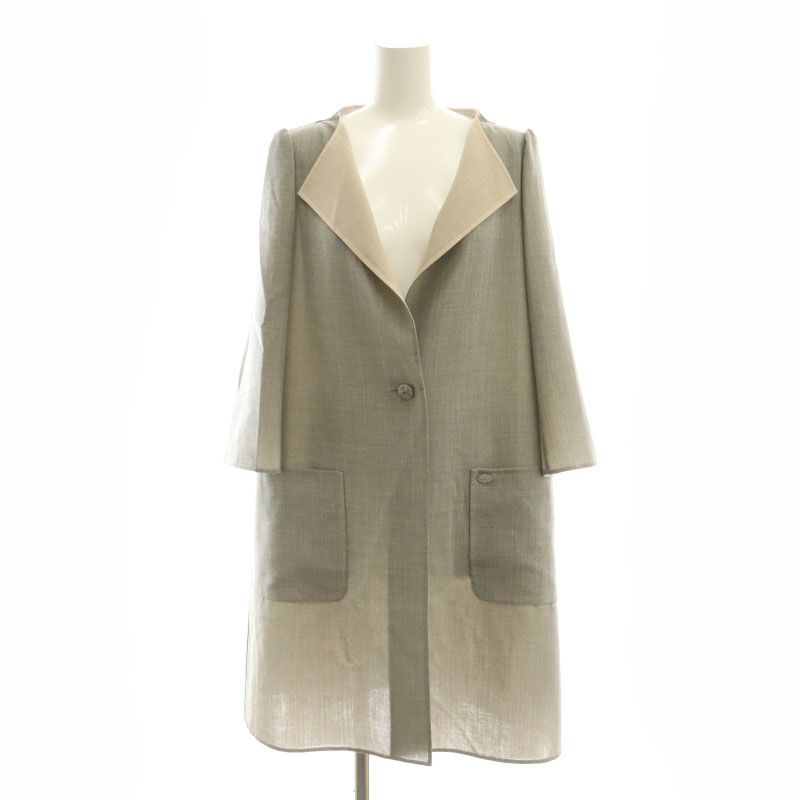 フォクシー FOXEY セレモニーコート スプリング ロング 38 グレー /AT