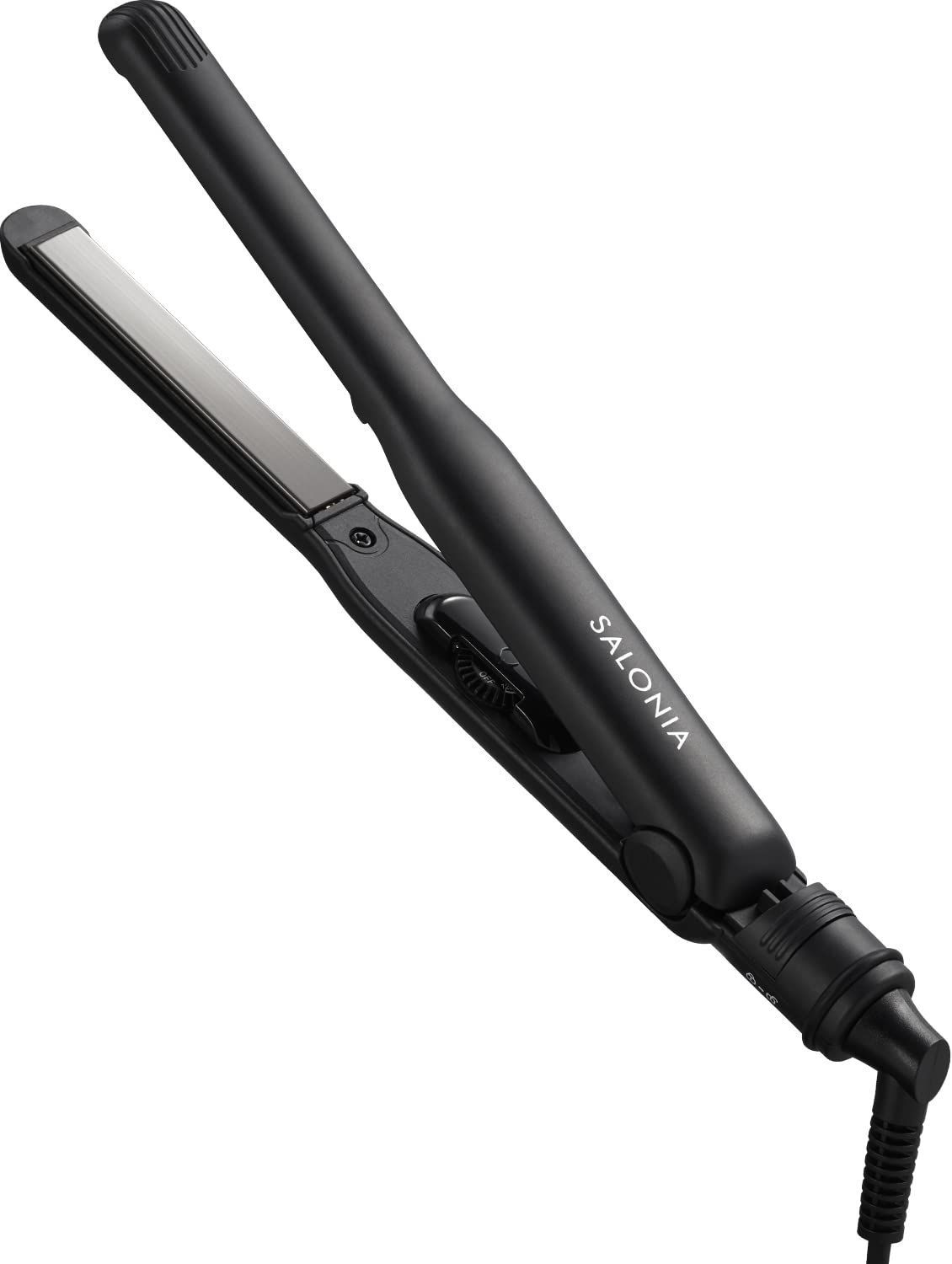 【在庫処分】SALONIA サロニア ストレート ヘアアイロン 15mm 【ブラック】 耐熱ポーチ付 SL-004S