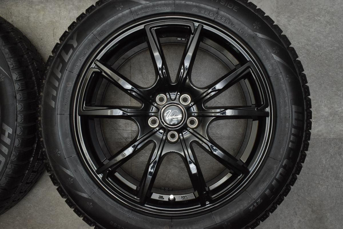 【バリ溝 美品】VERTHANDI 17in 7J +48 PCD100 HIFLY Win-turi 212 225/55R17 スバル フォレスター インプレッサXV アウトバック