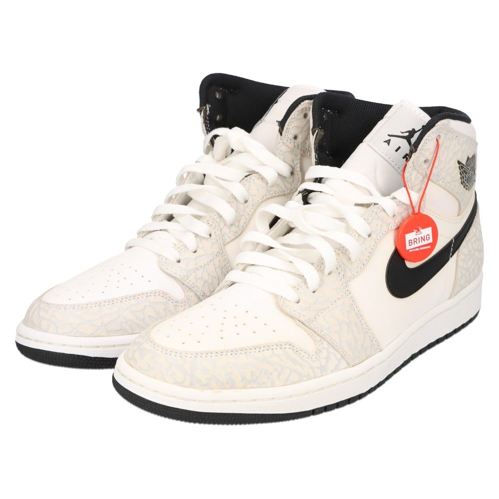 NIKE (ナイキ) AIR JORDAN 1 RETRO HIGH White Elephant Print エアジョーダン1 レトロ ハイ  ホワイト プリント ハイカットスニーカー ホワイト US9/27.0cm 839115-106