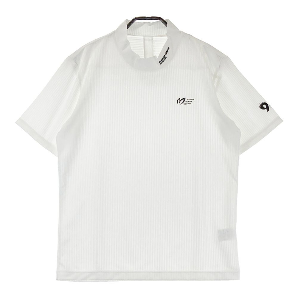 サイズ：4 MASTER BUNNY EDITION マスターバニーエディション  ハイネック 半袖Tシャツ ストライプ柄 ホワイト系 [240101487919] ゴルフウェア メンズ ストスト サイズ：1 MASTER BUNNY EDITION マスターバニーエディション