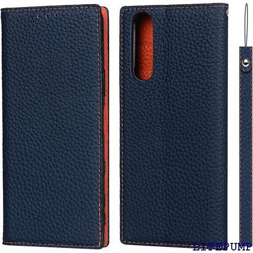 Sony Xperia 5 II SO-52A ケース手帳型 Xperia5 II SOG02 携帯カバー エクスペリア5 II ケース Pelanty 牛革製品 本革レザー 財布型カバー カード収納 スタンド機能 内蔵マグネット 手作り 択 ネイビー 299