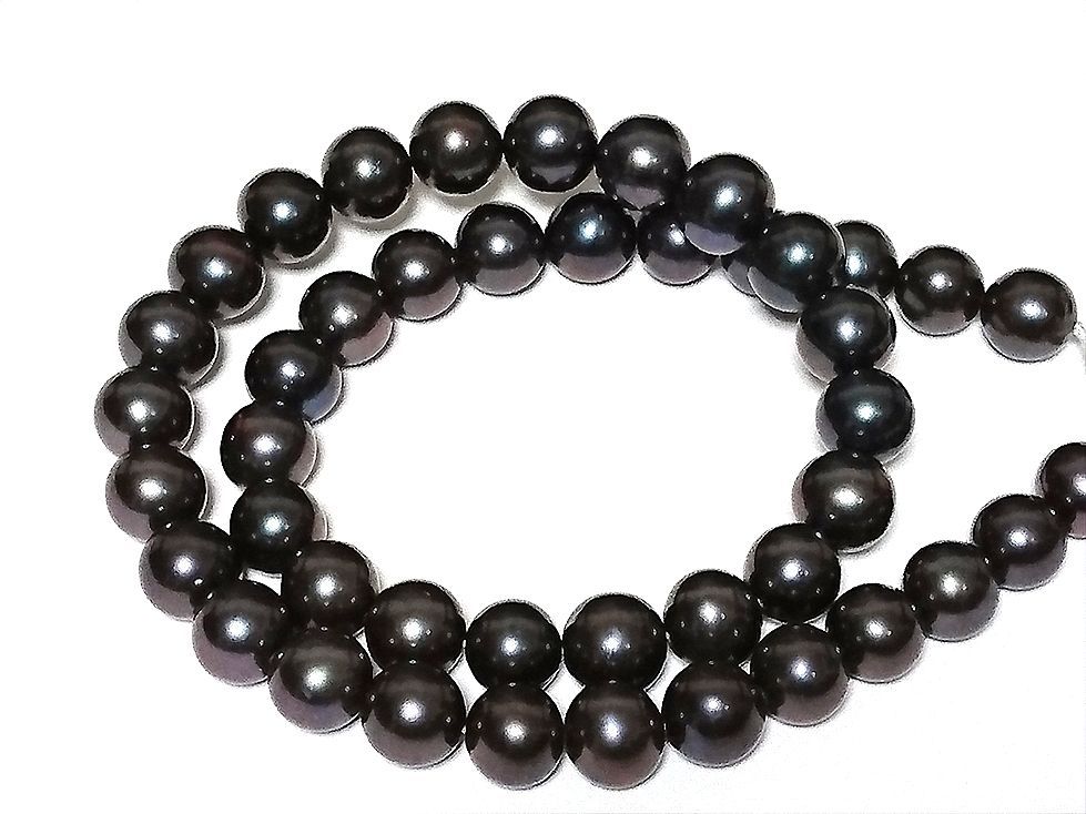 特売 照り巻き最高 大珠 ブラック系南洋湖水パールネックレス