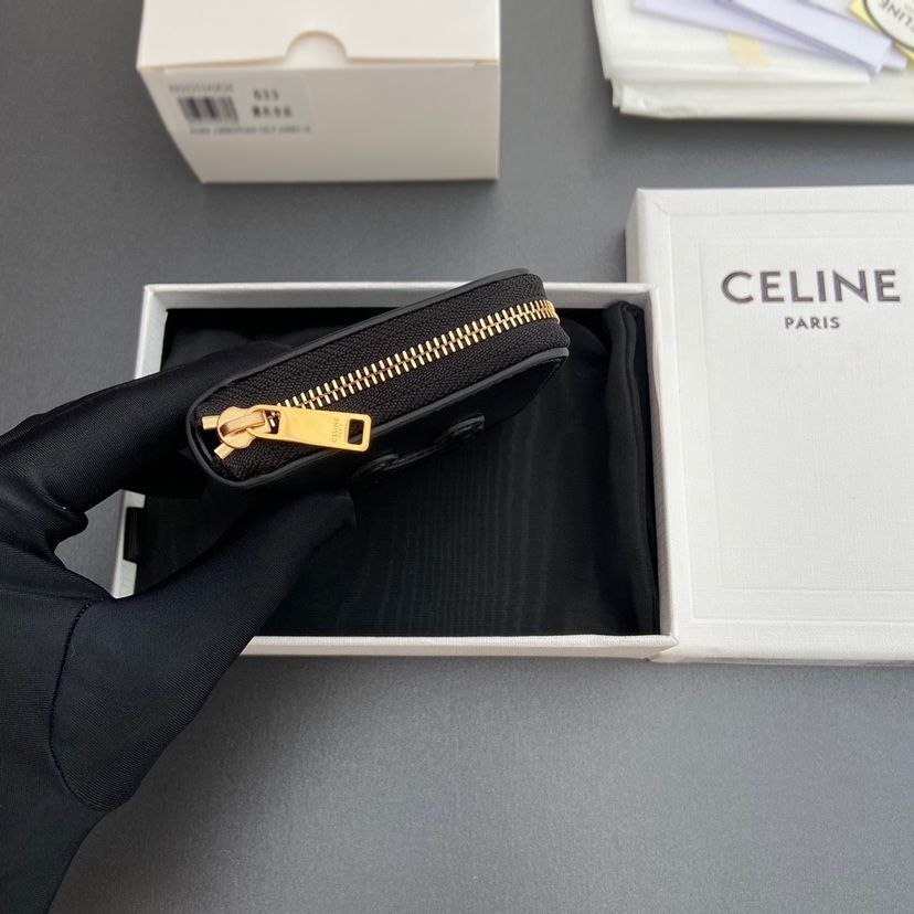 新品未使用】Celine セリーヌ コンパクト ジップウォレット キュイル トリオンフ 10K533 コインケース 財布 小さい財布 ミニ財布  ブラック 黒 - メルカリ