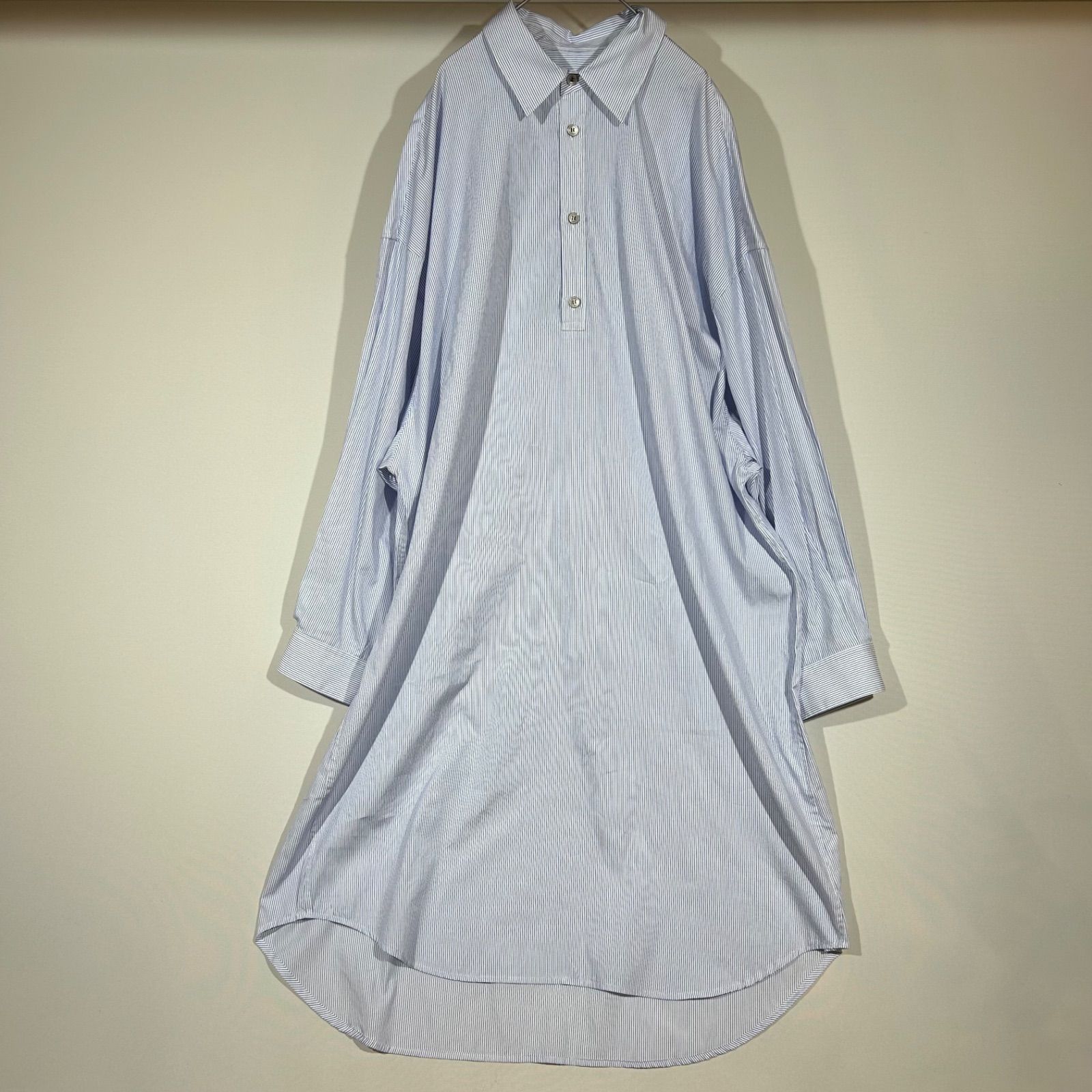 24AW マイビューティフルランドレット my beautiful landlet ロングプルオーバーシャツ オーバーサイズ ストライプ