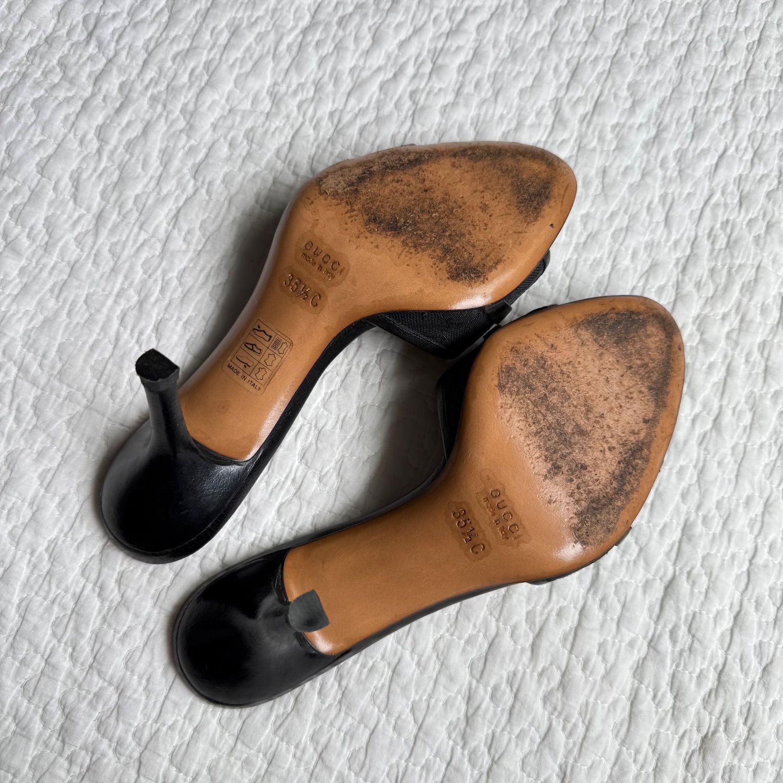 グッチ Gucci ミュール 37 1/2 24~24.5 GGキャンバス柄 GUCCI - グッチ GUCCI プリンスタウン サンダル ミュール ホース