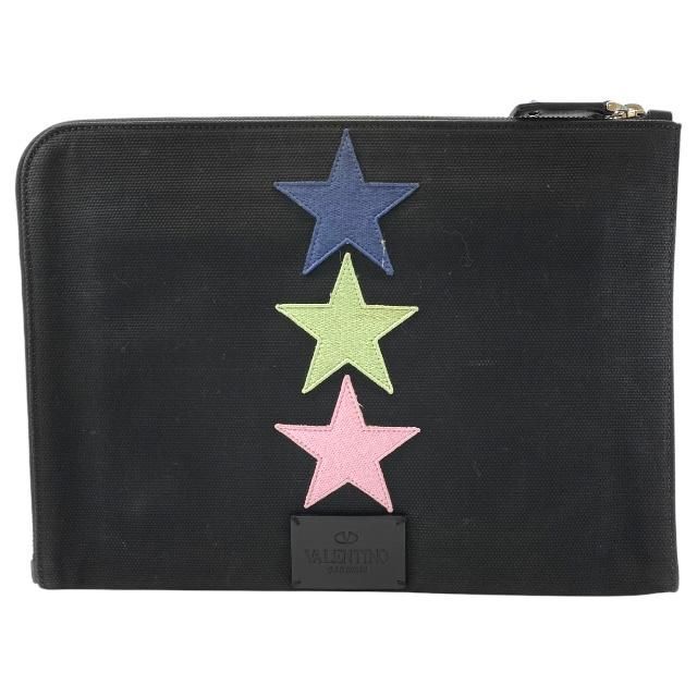 美品 ヴァレンティノガラヴァーニ レザー クラッチバッグ スタッズ ネイビー 美品 ヴァレンティノガラヴァーニ レザー クラッチバッグ