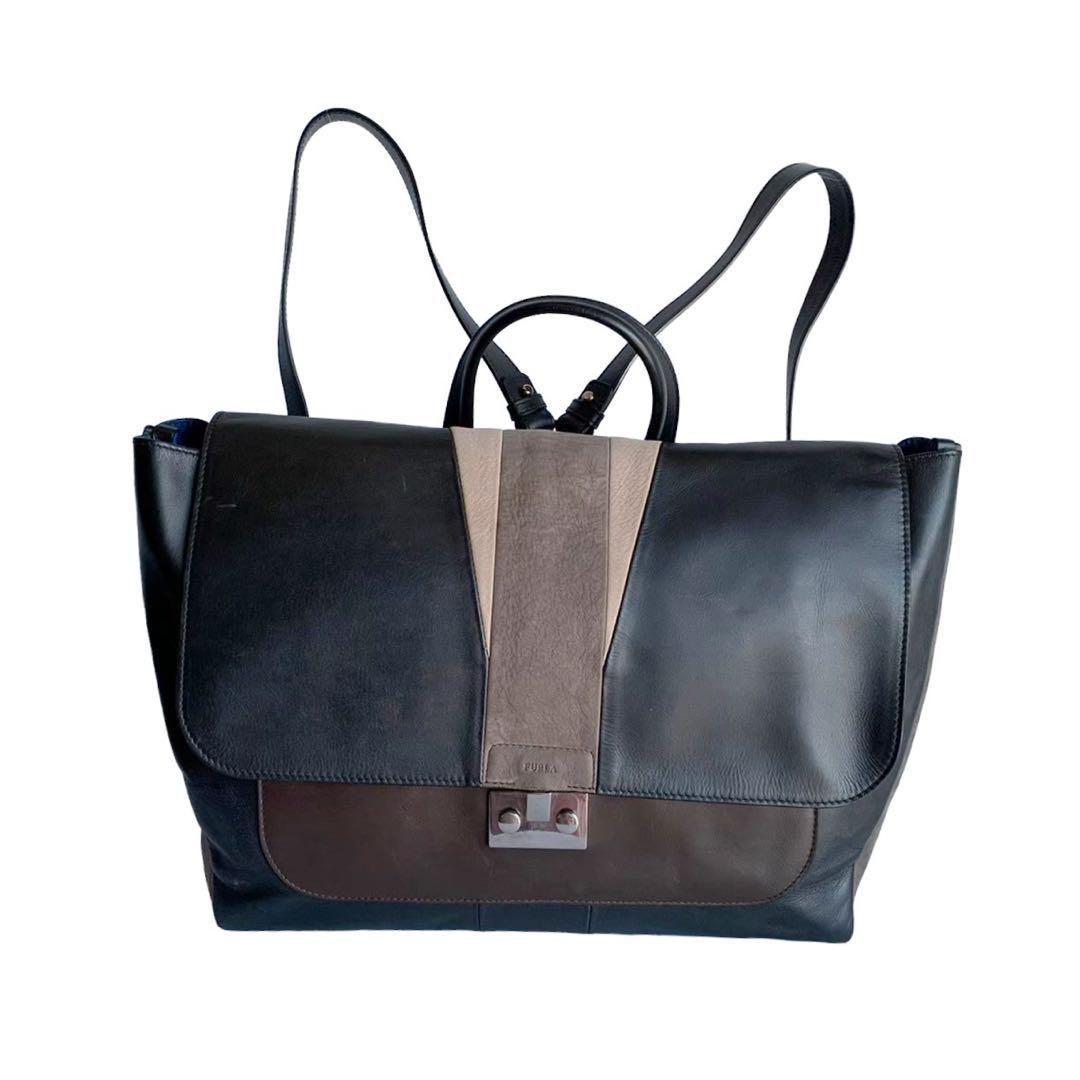 FURLA フルラ ビジネスバッグ リュック バッグ 2WAY ワイド レザー  