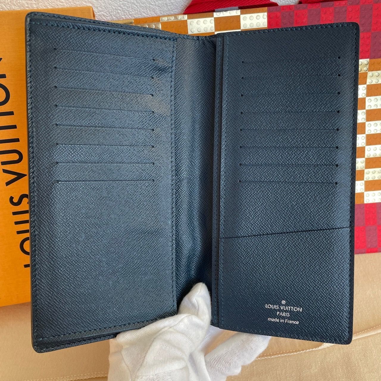 【美品】ルイヴィトン タイガ ポルトフォイユ ロン ブルーマリーヌ 長財布 極上美品】 ルイヴィトン タイガ ポルトフォイユ ロン ブルー
