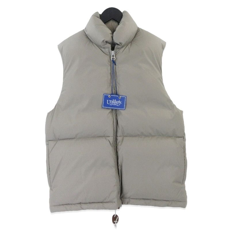 未使用 UNLIKELY アンライクリー UNLIKELY SIMPLE DOWN VEST U23F-06-0001 シンプル ダウンベスト ベージュ M タグ付き20020060