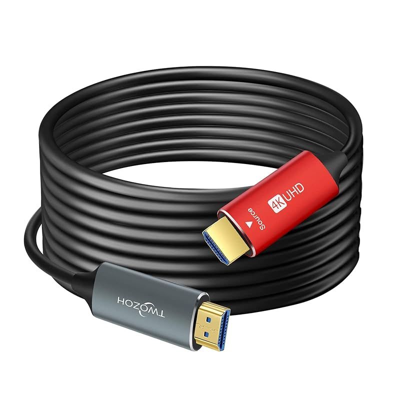 Twozoh HDMI 光ファイバーケーブル 100M 4Kファイバー HDMI コード 4K 60Hz|18Gbps対応 0