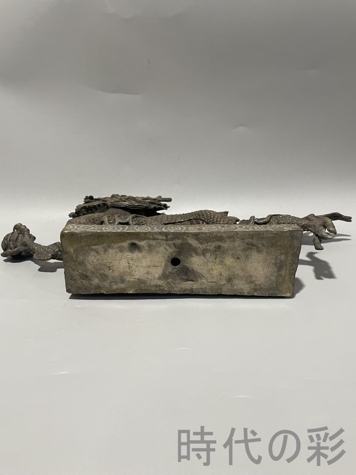 名品 中国古美術 旧蔵 銅胎 彫刻 龍戯珠 置物 唐物 骨董 辟邪化吉 コレクション 室内装飾 細密彫刻 R07092916 UBS-PPNI_AC_ID