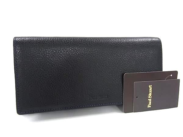 Paul Stuart ポールスチュアート レザー 二つ折り 長財布 ウォレット 小銭入れ 札入れ メンズ ブラック系 BK5068
