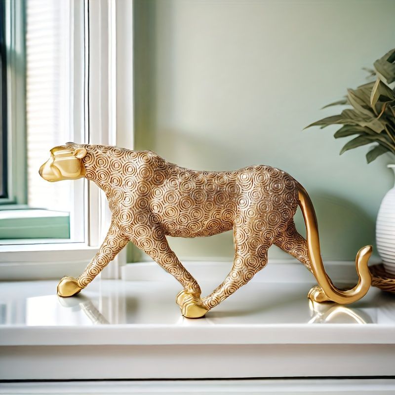 苔むす木工　オブジェ　チーター　ヒョウ 苔むす木工 オブジェ チーター ヒョウ